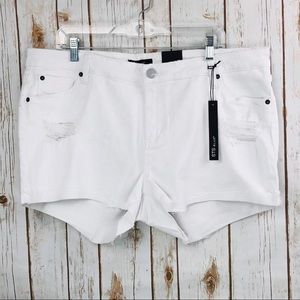 STS Blue Denim White Distressed Cutoff Shorts